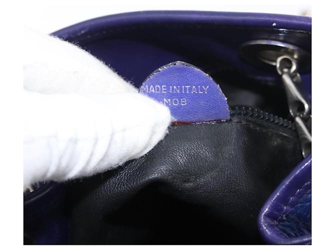 Céline CELINE Chain Shoulder Bag Leather Blue Silver - vista 21