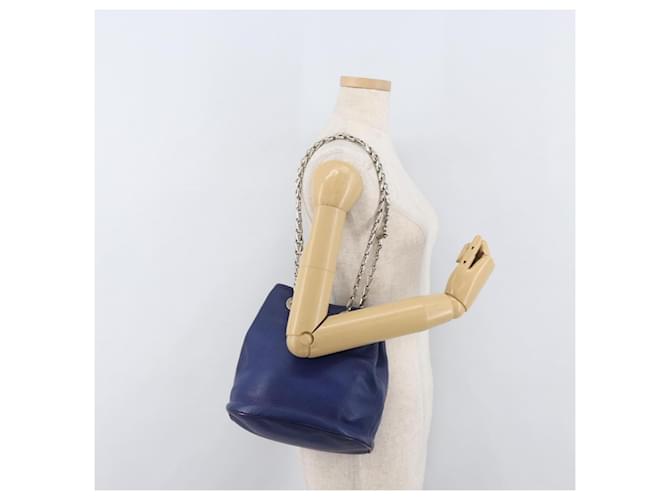 Céline CELINE Chain Shoulder Bag Leather Blue Silver - vista 22
