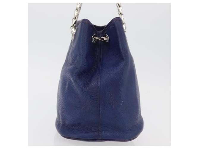 Céline CELINE Chain Shoulder Bag Leather Blue Silver - vista 4