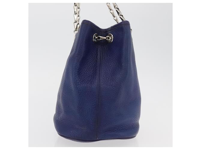Céline CELINE Chain Shoulder Bag Leather Blue Silver - vista 5