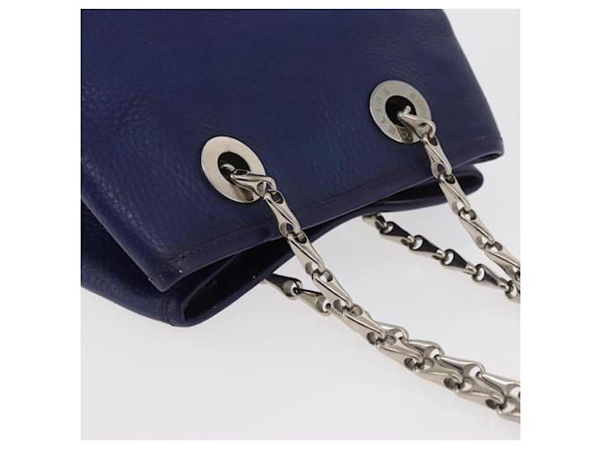 Céline CELINE Chain Shoulder Bag Leather Blue Silver - vista 6