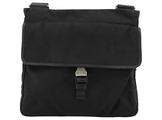 PRADA Shoulder Bag Nylon Black Silver - vista 2