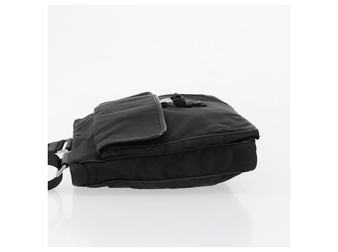 PRADA Shoulder Bag Nylon Black Silver - vista 5