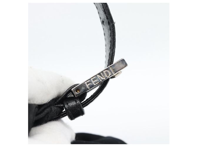 FENDI Mamma Baguette Shoulder Bag Cotton Jersey Black Silver - vista 10