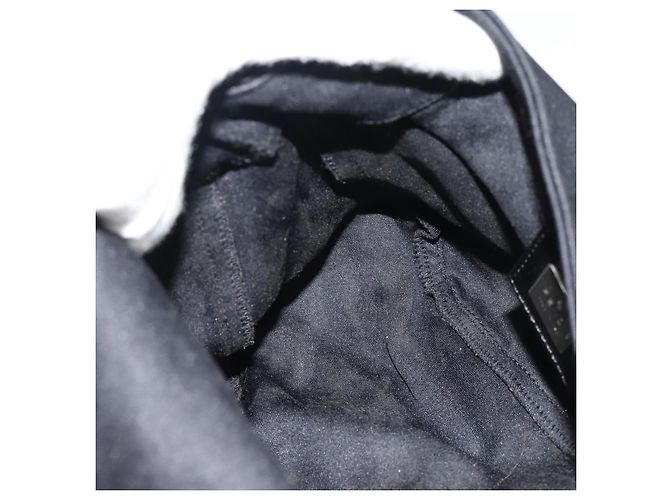 FENDI Mamma Baguette Shoulder Bag Cotton Jersey Black Silver - vista 19