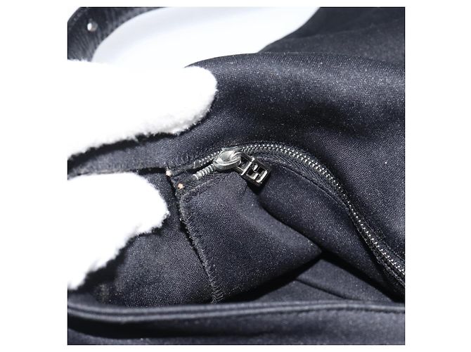 FENDI Mamma Baguette Shoulder Bag Cotton Jersey Black Silver - vista 20