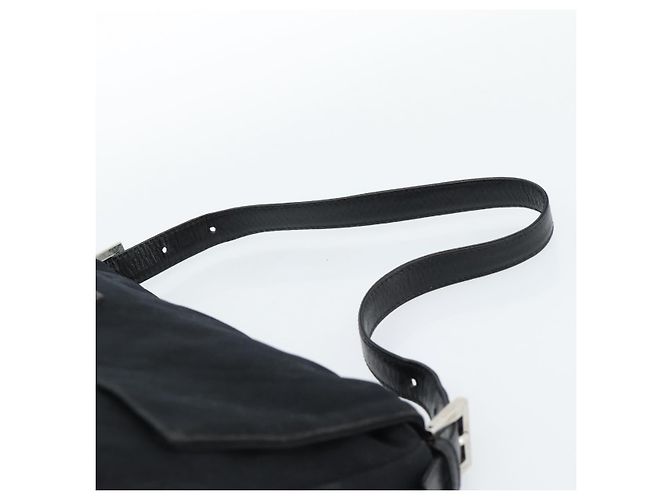 FENDI Mamma Baguette Shoulder Bag Cotton Jersey Black Silver - vista 8
