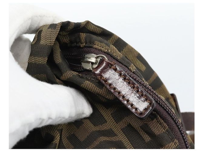 FENDI Zucca Canvas Hand Bag Black Brown - vista 10