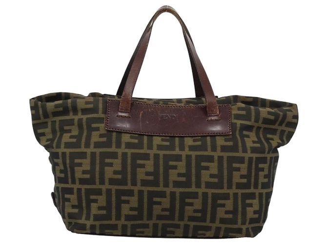 FENDI Zucca Canvas Hand Bag Black Brown - vista 13