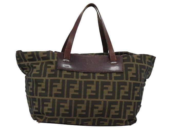 FENDI Zucca Canvas Hand Bag Black Brown - vista 2