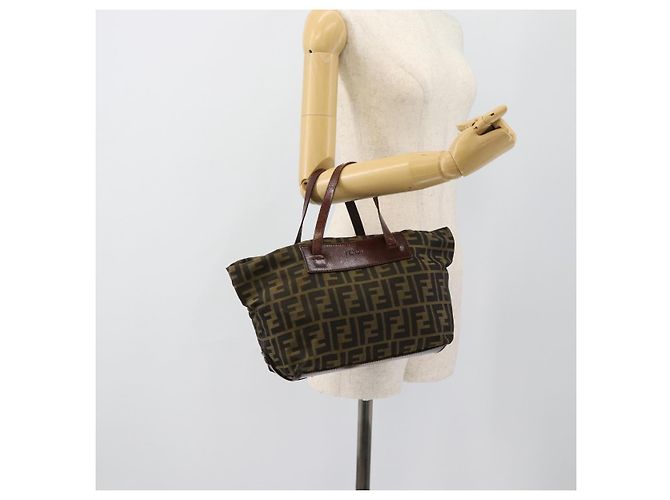 FENDI Zucca Canvas Hand Bag Black Brown - vista 20