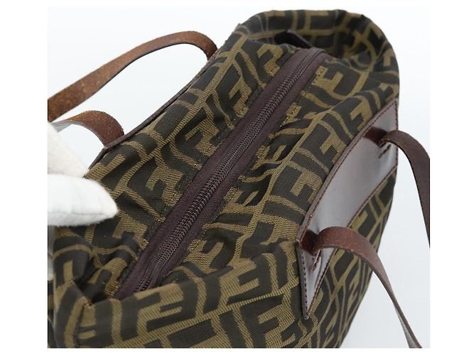 FENDI Zucca Canvas Hand Bag Black Brown - vista 6