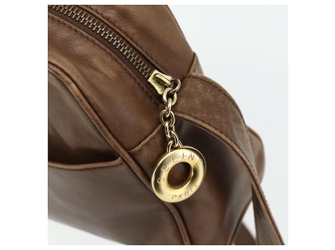 Céline CELINE Circle Shoulder Bag Leather Brown Gold - vista 14