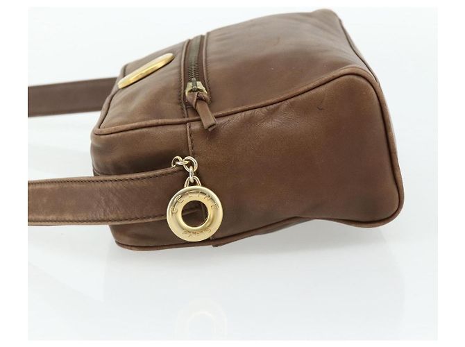 Céline CELINE Circle Shoulder Bag Leather Brown Gold - vista 4
