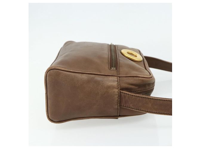 Céline CELINE Circle Shoulder Bag Leather Brown Gold - vista 5