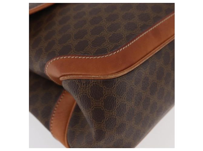 Céline CELINE Macadam Canvas Hand Bag PVC Leather Brown Gold - vista 10