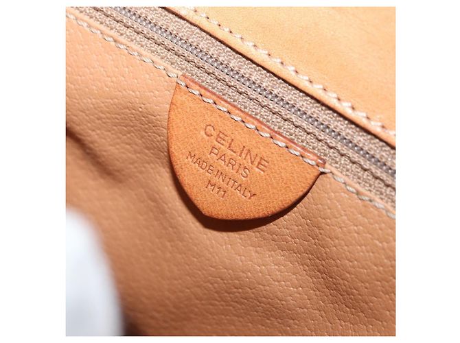 Céline CELINE Macadam Canvas Hand Bag PVC Leather Brown Gold - vista 16