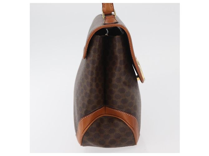 Céline CELINE Macadam Canvas Hand Bag PVC Leather Brown Gold - vista 5