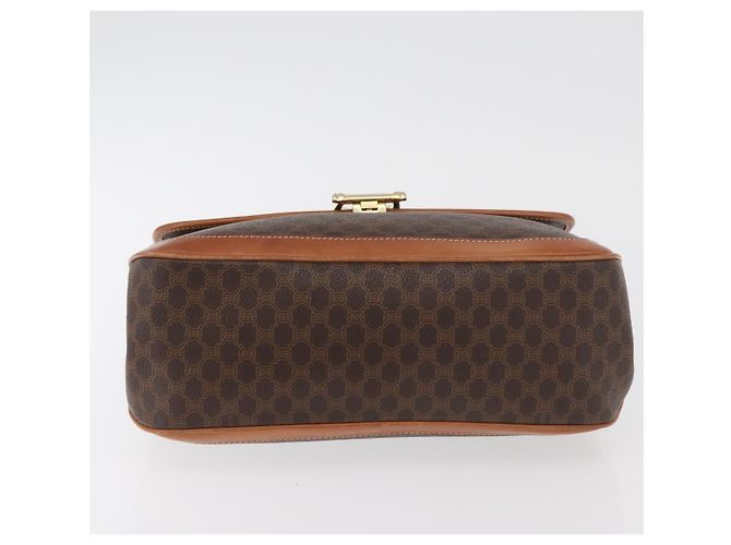 Céline CELINE Macadam Canvas Hand Bag PVC Leather Brown Gold - vista 9
