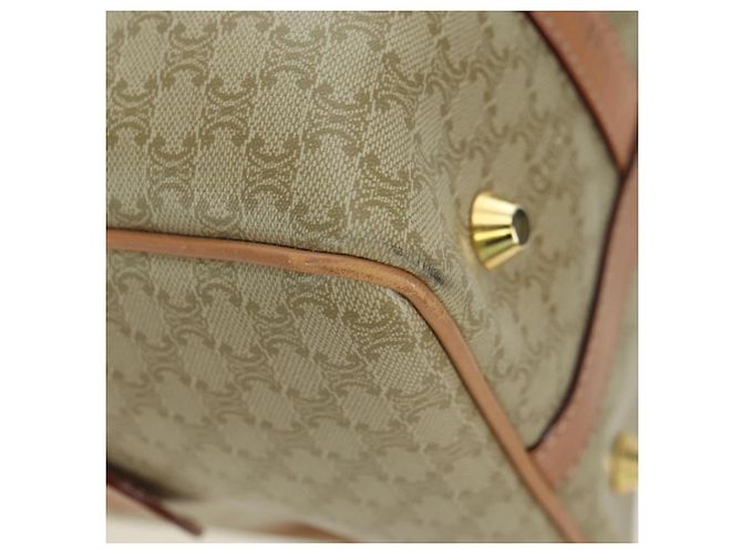 Céline CELINE Macadam Canvas Mini Boston Bag PVC Beige Gold - vista 11