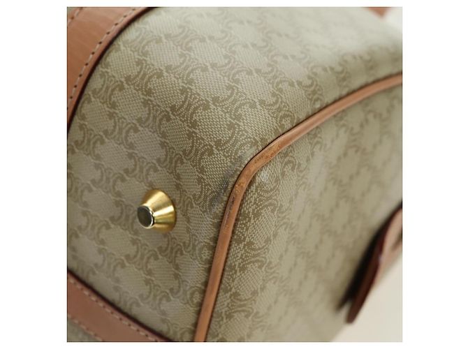 Céline CELINE Macadam Canvas Mini Boston Bag PVC Beige Gold - vista 12