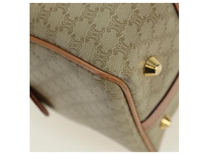 Céline CELINE Macadam Canvas Mini Boston Bag PVC Beige Gold - vista 13