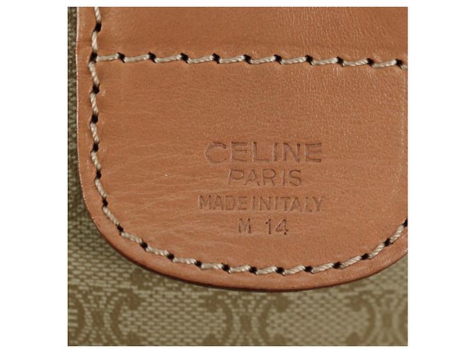 Céline CELINE Macadam Canvas Mini Boston Bag PVC Beige Gold - vista 15