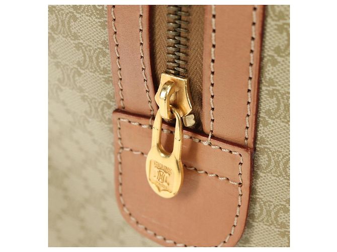 Céline CELINE Macadam Canvas Mini Boston Bag PVC Beige Gold - vista 17