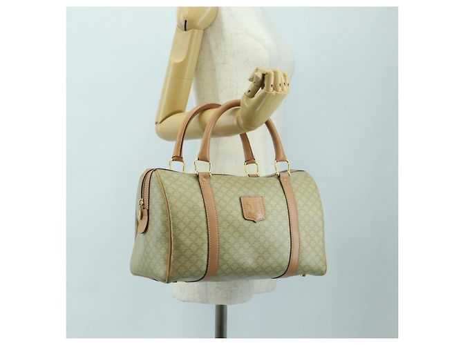 Céline CELINE Macadam Canvas Mini Boston Bag PVC Beige Gold - vista 24