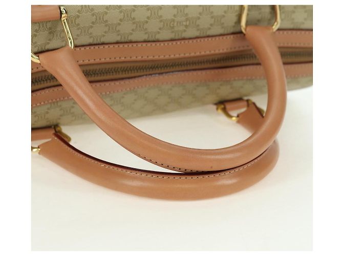 Céline CELINE Macadam Canvas Mini Boston Bag PVC Beige Gold - vista 7