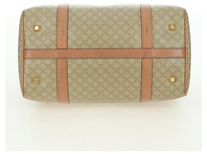 Céline CELINE Macadam Canvas Mini Boston Bag PVC Beige Gold - vista 9
