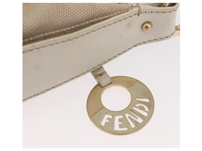 FENDI Shoulder Bag Canvas Leather Beige Gold - vista 10