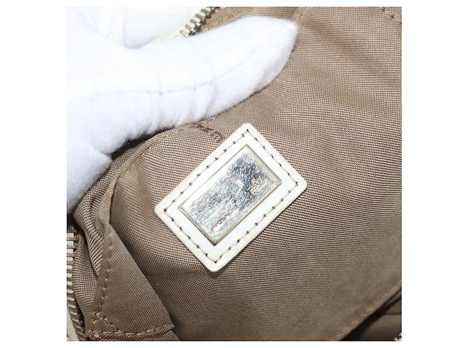 FENDI Shoulder Bag Canvas Leather Beige Gold - vista 17