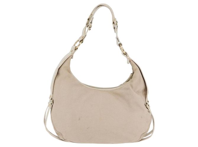 FENDI Shoulder Bag Canvas Leather Beige Gold - vista 2