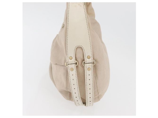 FENDI Shoulder Bag Canvas Leather Beige Gold - vista 3
