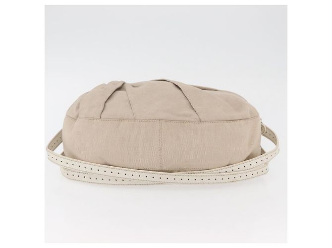 FENDI Shoulder Bag Canvas Leather Beige Gold - vista 5
