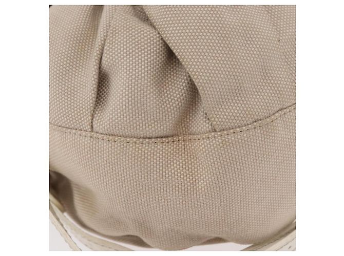 FENDI Shoulder Bag Canvas Leather Beige Gold - vista 9