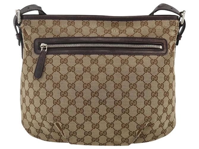 GUCCI GG Canvas Shoulder Bag Outlet Beige Silver 388930 - vista 13
