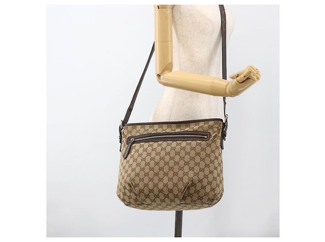 GUCCI GG Canvas Shoulder Bag Outlet Beige Silver 388930 - vista 24