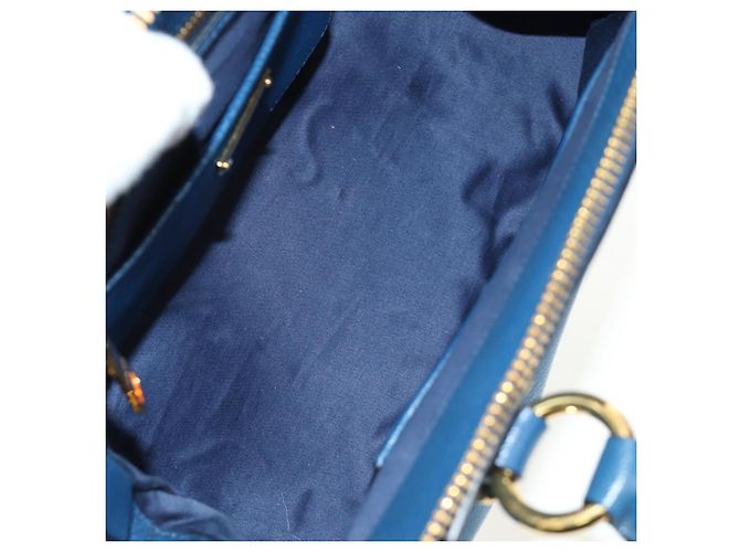 Miu Miu Hand Bag Leather 2way Blue Gold - vista 10
