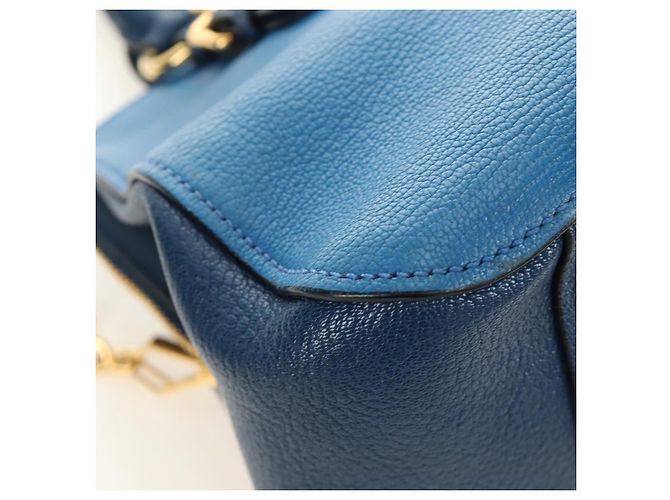 Miu Miu Hand Bag Leather 2way Blue Gold - vista 16