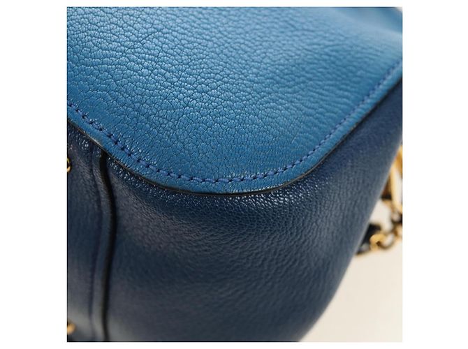 Miu Miu Hand Bag Leather 2way Blue Gold - vista 19