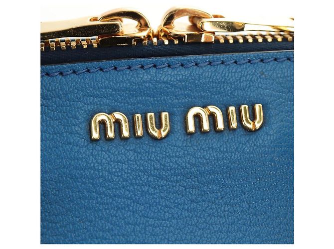 Miu Miu Hand Bag Leather 2way Blue Gold - vista 20