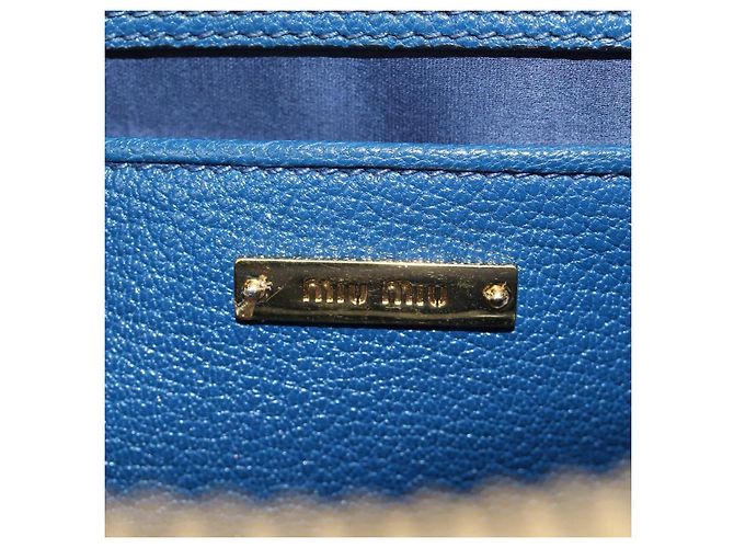 Miu Miu Hand Bag Leather 2way Blue Gold - vista 22