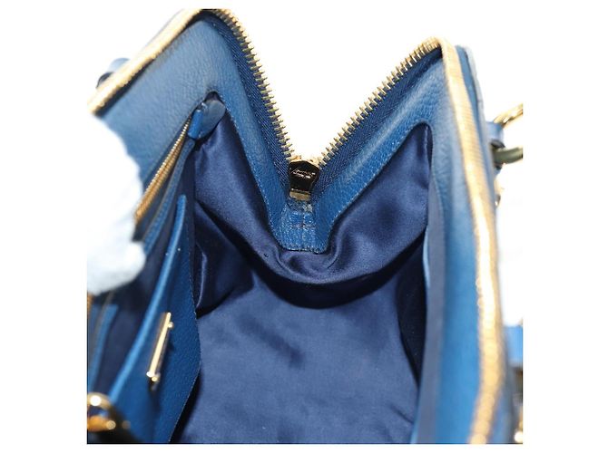 Miu Miu Hand Bag Leather 2way Blue Gold - vista 23
