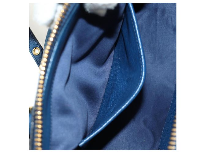 Miu Miu Hand Bag Leather 2way Blue Gold - vista 25