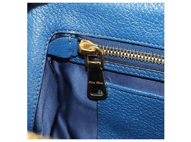 Miu Miu Hand Bag Leather 2way Blue Gold - vista 26