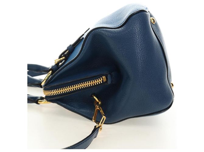 Miu Miu Hand Bag Leather 2way Blue Gold - vista 3