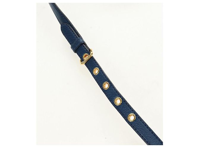 Miu Miu Hand Bag Leather 2way Blue Gold - vista 9