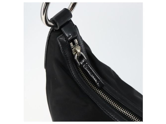 Borsa a tracolla PRADA in nylon nero e argento, autentica 156018 - vista 10